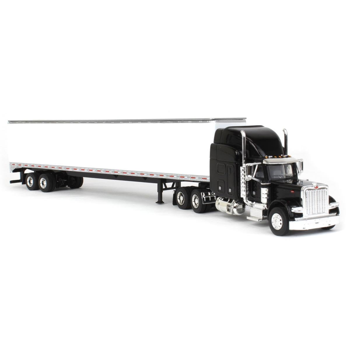 Spec Cast 1/64 Black Peterbilt 379 With Sleeper And 53' Trailer With Single Rear Door 32979