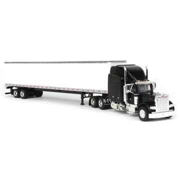 Spec Cast 1/64 Black Peterbilt 379 With Sleeper And 53' Trailer With Single Rear Door 32979