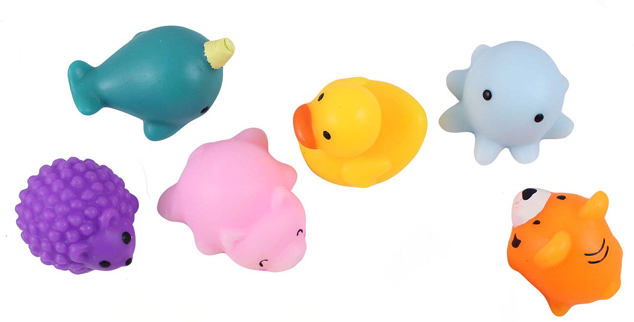 Curious Minds Busy Bags Set Of 6 Jumbo Mochi Squishy Animals - Cute Kawaii - Sensory, Stress, Fidget Party Favor Toy (Random Ani
