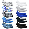 Xuhal 10 Pairs Arm Sleeves For Kids Age 4-7 Baseball Cooling Compression Sleeve Uv Sun Protection Arm Cover For Boys Girls (Dark Color)