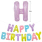 Toniful Happy Birthday Balloons Banner With Ribbon Straw,16 Inch Mylar Letters Birthday Sign Banner Balloon Bunting For Kids & A