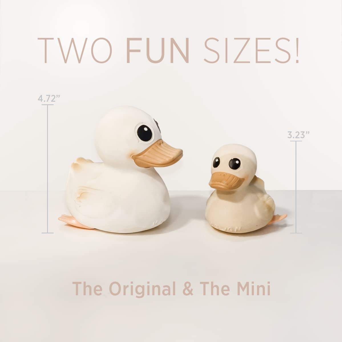 Hevea Kawan Mini Rubber Duck - 100% Natural Rubber Baby Bath Toy - Eco Friendly, Perfect For Playing, Teething, And Bathing - Mold Free Bath Toys - Sand