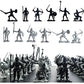 60 Pcs/Lot Sliver Black Warriors Medieval Soldiers Military Figures Toy Archaic Soldiers Middle Ages Knights