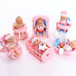 PowerTR 6 Sets of Mini Baby Dolls Collection with High Chair  Cradle  Walker  Swing  Bathtub and Baby Seat for Kids (2 Packs)