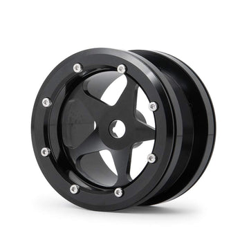 MOHERO 2.2    Alloy Beadlock 1/10 RC Wheels Rims 40mm for Crawler Axial Wraith Rock Car Pack of 4 (Black)