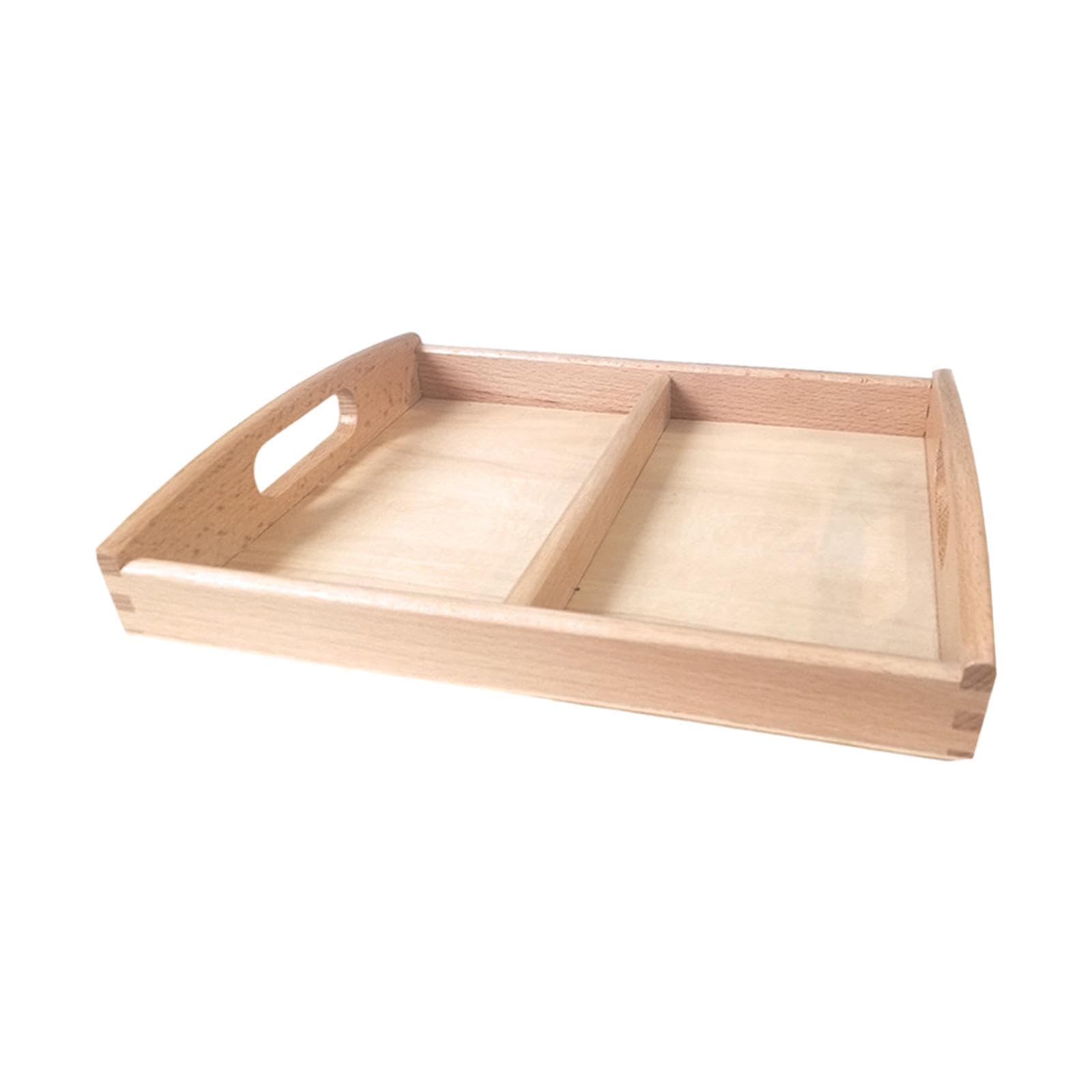 Calandis Montessori Wooden Sorting Tray Two Compartments Toys Holder For Card Display | Toys For Baby
