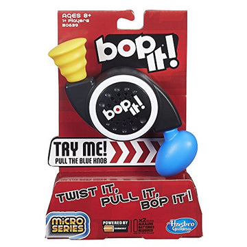 Hasbro Gaming Bop It! Micro Series Electronic Game For 1 Or More Players, Classic Bop It! Gameplay In A Compact Size, Fun Party Game For Kids Ages 8+