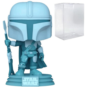 POP Star Wars: The Mandalorian - Mandalorian (Din Djarrin) Hologram Glow-in-The-Dark limited availability Funko Vinyl Figure (Bundled with Compatible Box Protector Case)