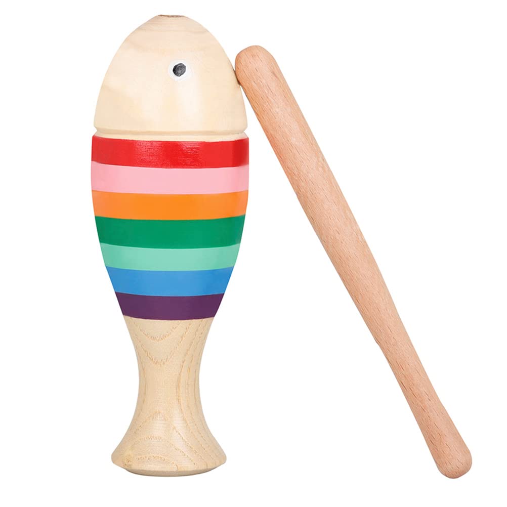 Excluzo 1 Set Orff Instrument Percussion Instrument Fish Shaped Woodblock Toy