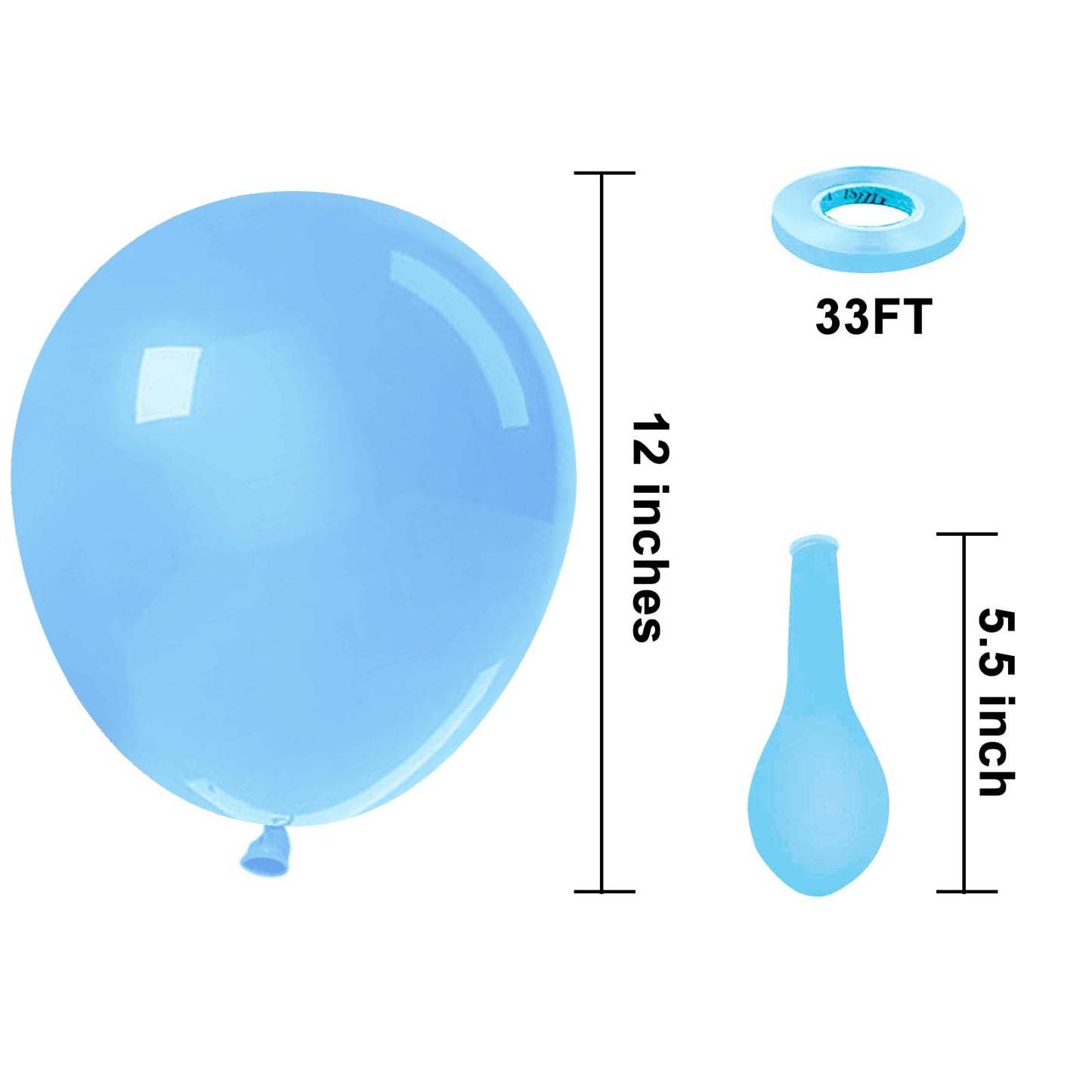 Kbzvnaf Blue Balloons Latex Party Balloons - 50 Pack 12 Inch Helium Matte Blue Balloons For Birthday Wedding Baby Shower Gender