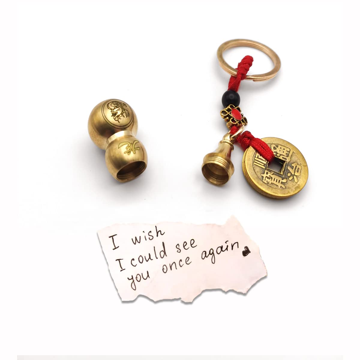Adorinno 12 Zodiac Feng Shui Gourd Keychain - Brass Gourd, Lucky Coin, Bring Good Luck And Wealth, Chinese Style Decorative Pend