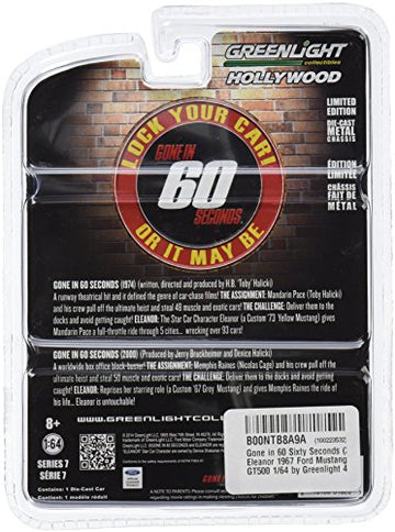 Greenlight 44742 Gone In 60 Sixty Seconds (2000)    Eleanor    1967 Ford Mustang Shelby Gt500 1/64 Scale