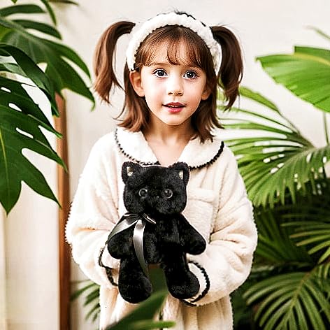 Uoozii Non-Shedding Series 12'' | 2 Pounds Black Cat Weighted Stuffed Animals Unscented Microwavable & Coolable Weighted Kitty P