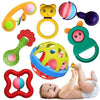 BarodianS 7Piece Baby Rattle & Teether Set  Multicolor Educational Toys For Infants  Sensory Development