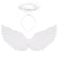 Angel Wings And Halo, Angel Costume Accessories White Fairy For Halloween Outfit, Christmas Eve