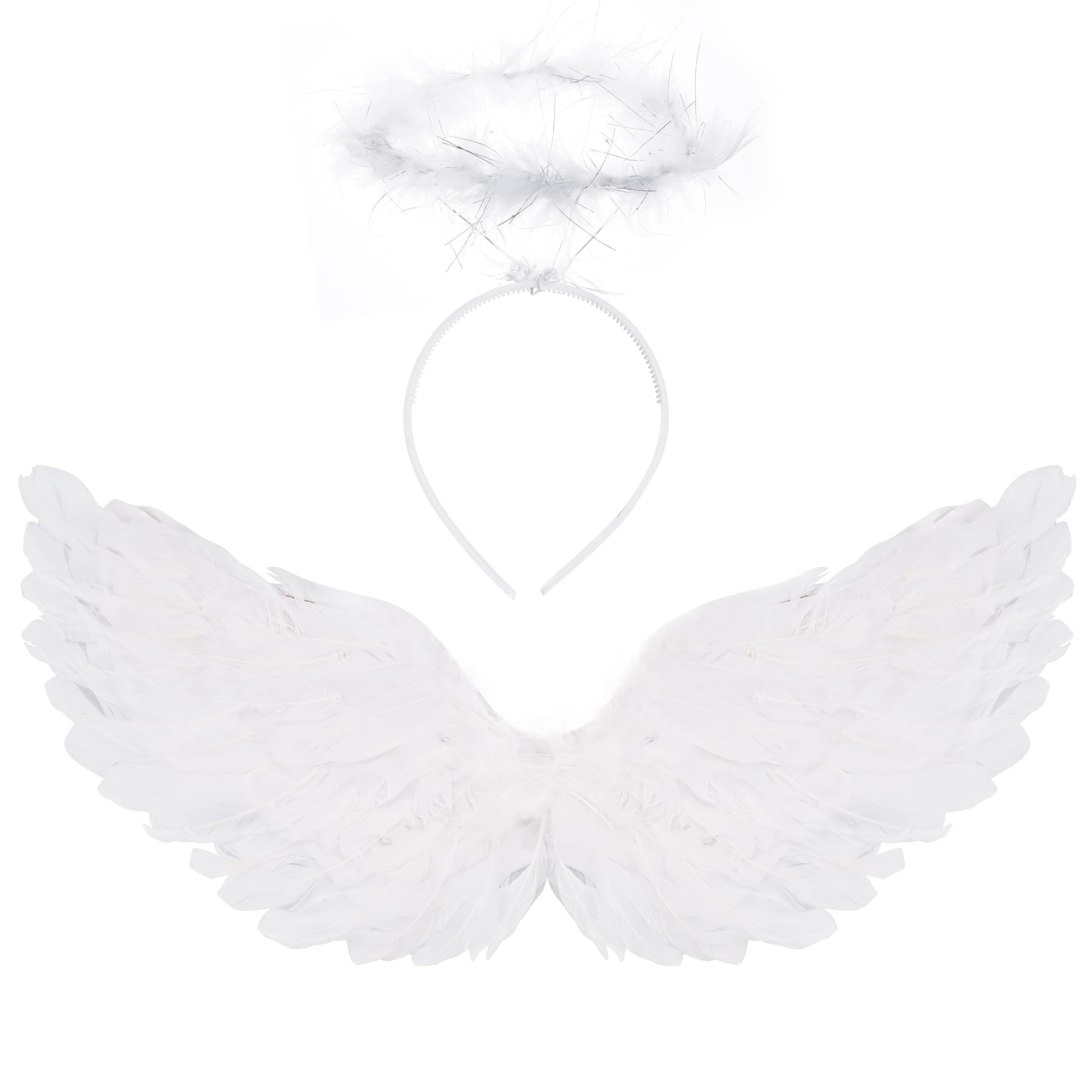 Angel Wings And Halo, Angel Costume Accessories White Fairy For Halloween Outfit, Christmas Eve