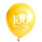 SHUNTAI 100th Birthday Balloons Latex Confetti Balloon Gold and Black 100th Birthday Decorations for Men Women 100 Years Old Ann