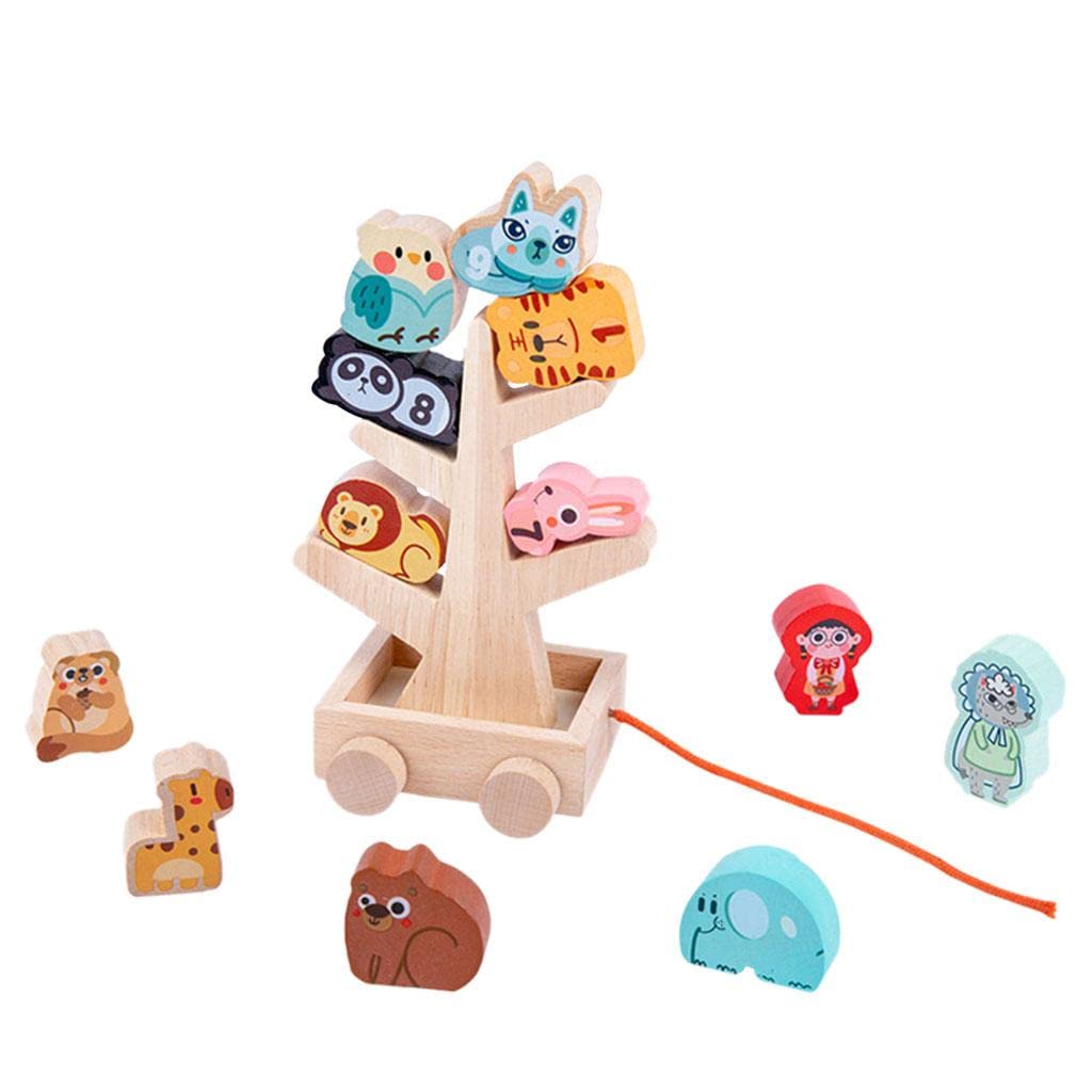 Calandis Balance Stacker Game Building Blocks Early Learning Toy With Storage Bag | Wooden & Handcrafted Toys | Preschool Toys &