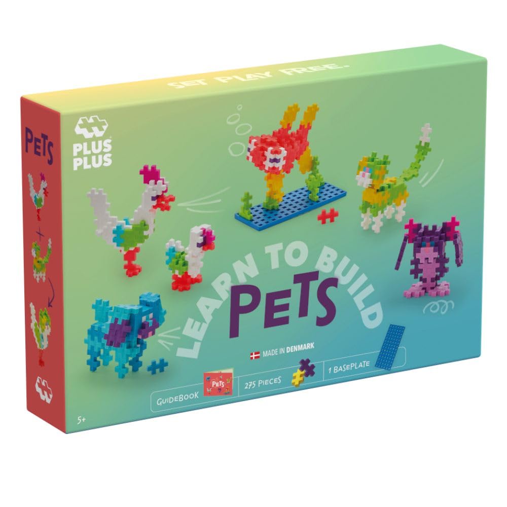Plus Plus - 275 Multi-Coloured Building Bricks - Animal World - Building Game For Children From 3 Years - Educational Game For G