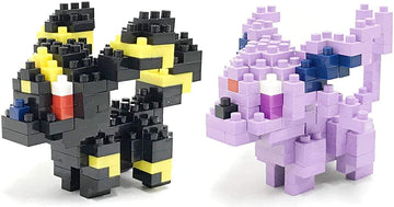 Nanoblocks - 2 Set Bundle - Espeon And Umbreon (Eifie And Blacky In Japan) - Adjustable Pokemon Characters (Japan Import)