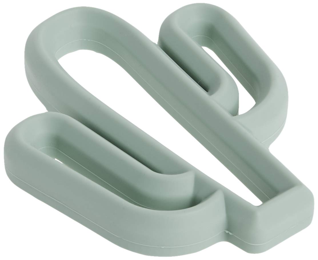Itzy Ritzy Silicone Baby Teether – Bpa-Free Infant Teether With Easy-To-Hold Design & Textured Back Side To Massage & Soothe Sore, Swollen Gums - Teething Toy For 3 Months & Up - Cactus