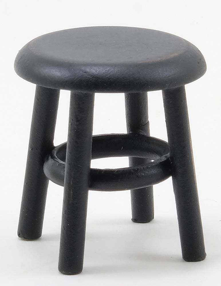 Classics By Handley Dollhouse Miniature Small Distressed Black Stool