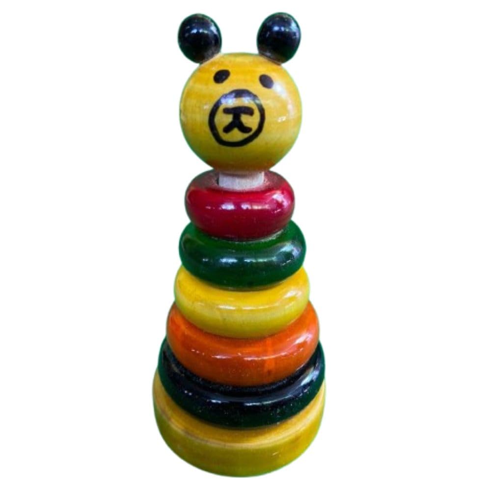 DS Wooden Joker Stacking Ring Set for Toddlers and Kids  Montessori Play Set with Multicolor Rings, Handcrafted and EcoFriendl