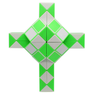Mipartebo Magic Snake Cube Twist Puzzle - Large Green Fidget Toy, 72 Wedges, PS Plastic, Gift for Kids & Teens