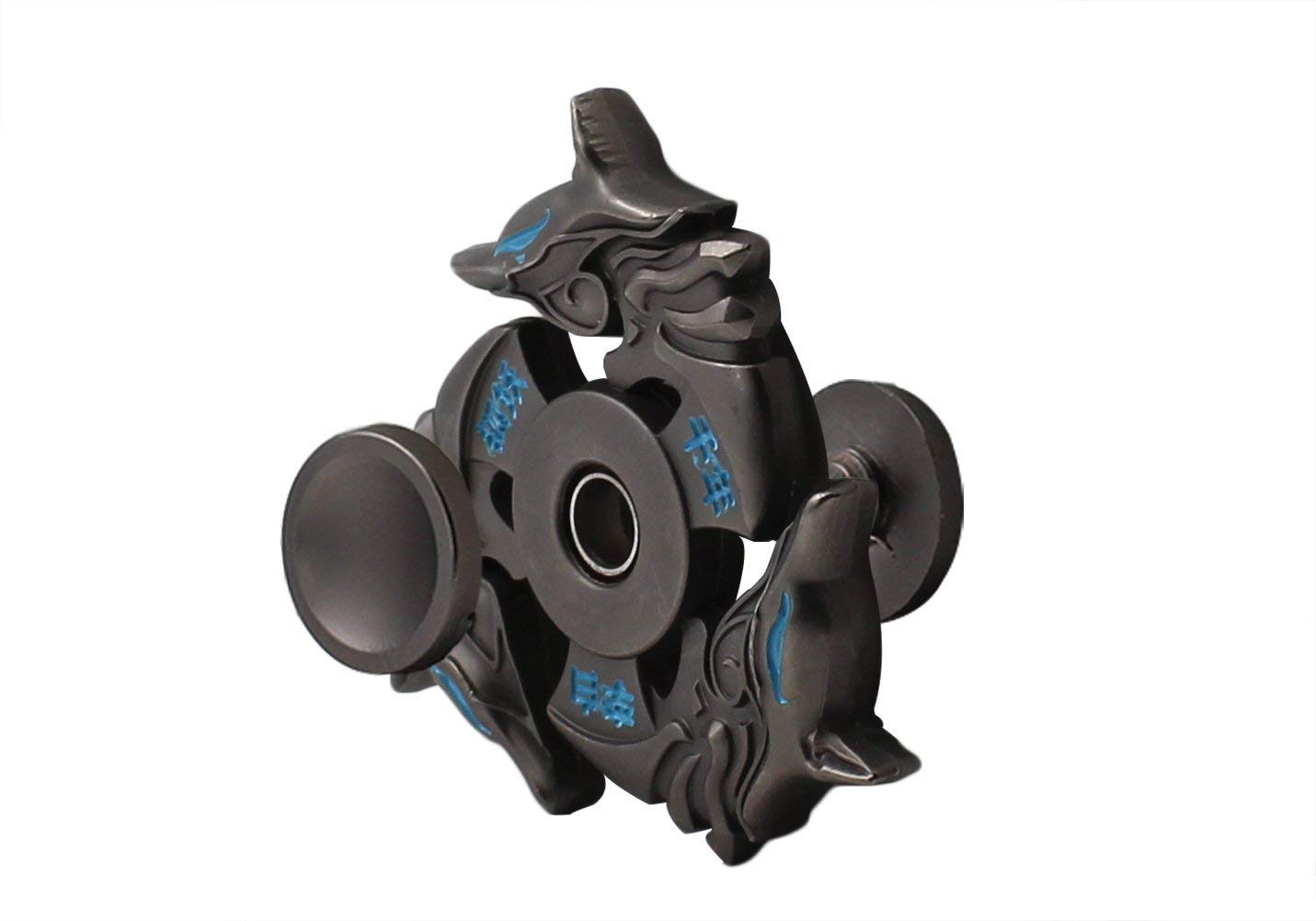 Mtele Fidget Spinner Metal Hand Spinner Edc Adhd Focus Toy Ultra Durable High Speed Anxiety Relief Toy,Black Fox