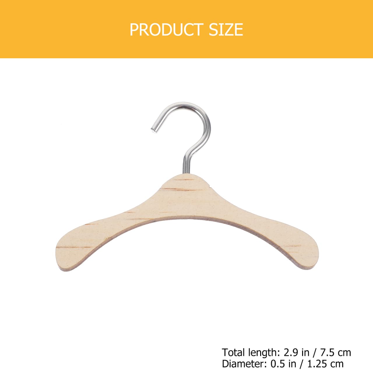 Iplusmile 10Pcs Wooden Doll Hangers, 2.95 Inch Mini Clothes Hangers For Doll Closet, Dollhouse Wardrobe Accessories, Clothing St