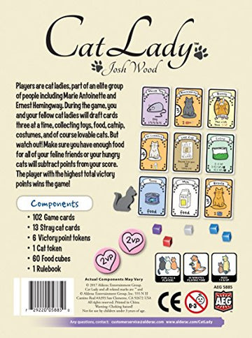 Aeg Cat Lady Board Game | Collect Toys And Rescue Cats | Family Card Drafting Game For 2-4 Players | Ages 10+ | Easy To Learn & Plays In 30 Minutes