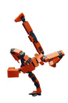 LUCKY13TOY 3D Printed Multi Joint Movable Mechanical Doll Model, Toy Design Style, Custom Desktop Ornament (Orange)
