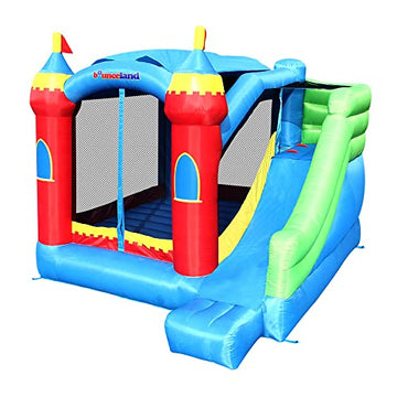Bounceland Royal Palace Inflatable Bounce House [Blower NOT Included], Long Slide, Large Bouncing Area, Basketball Hoop and Sun