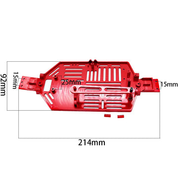 CNC Metal Chassis Body Frame Board for SG1603 SG1604 UD1601 UD1602 1/16 RC Car Spare Parts Accessories (Red)