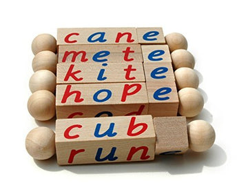 Quality Montessori Silent E Reading Blocks - Teach Magic E To Preschoolers - Sight Word Educational Early Reader Wooden Twist Toy