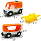 Magnetic Trains Cars Playset Wooden Train Track Accessories Station Wagon Train Set For Toddlers 3-5 Wooden Train Sets For Boys Ages 3-4-7 (Police Car B (With Light And Sound))