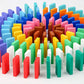 Aexoniz Toys Wooden Building Blocks 120Pcs Multicolor Bulk Wooden Dominos Educational Stacking Counting Multiplication Building 