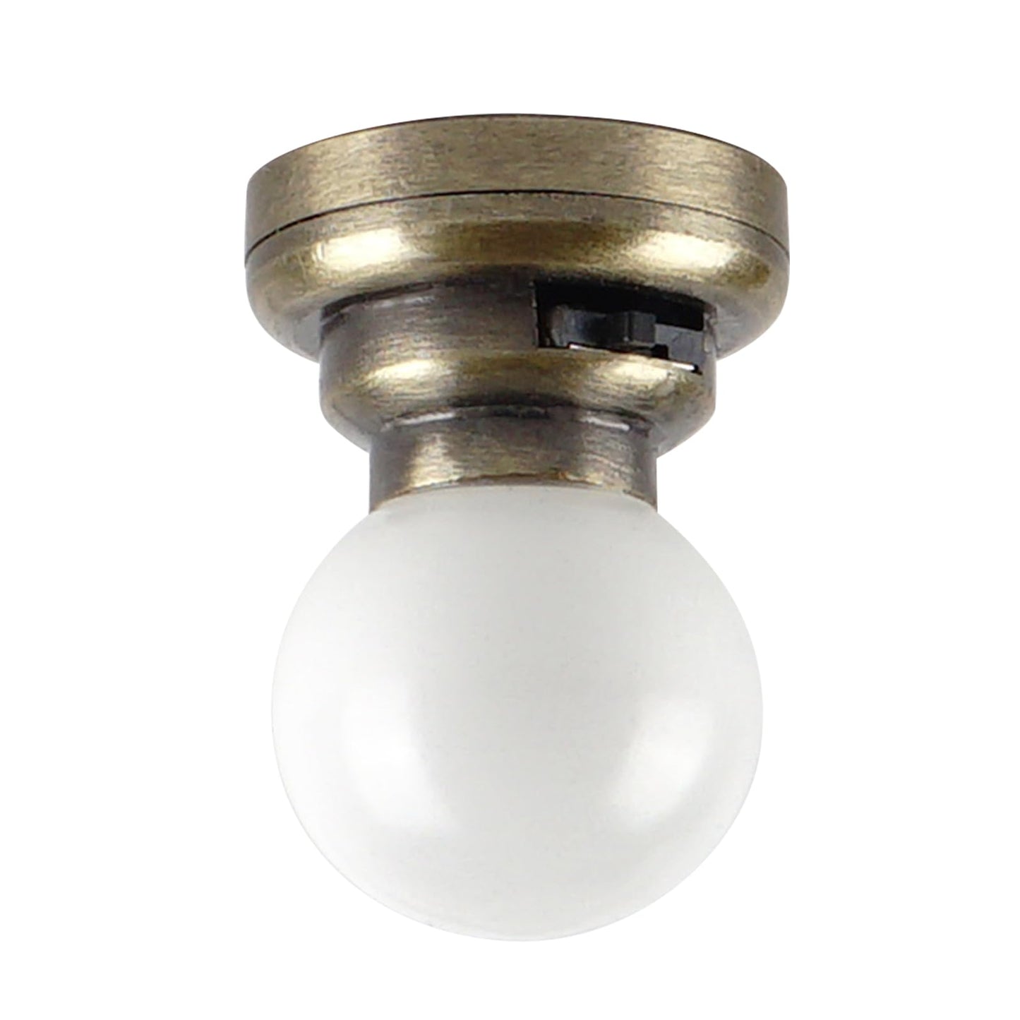 1:12 Scale Dollhouse Battery Powered Led Ceiling Light For Doll, Roombox And Diorama (Brass)