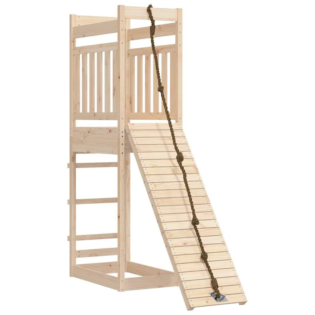 vidaXL Outdoor Backyard Playset - Solid Pine Wood Construction | Multi-Activity Centers with Platform, Sandpit, Climbing Wall | 