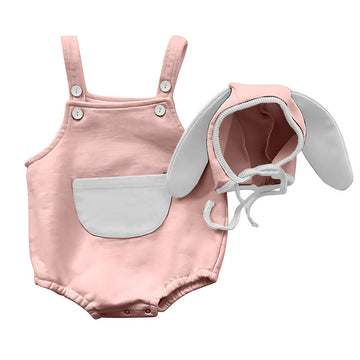 Agqt Baby Girls 1St Easter Outfit Halloween Bunny Costume Halloween Overalls With Rabbit Ear Hat Pink Size 0-6 Months(66)