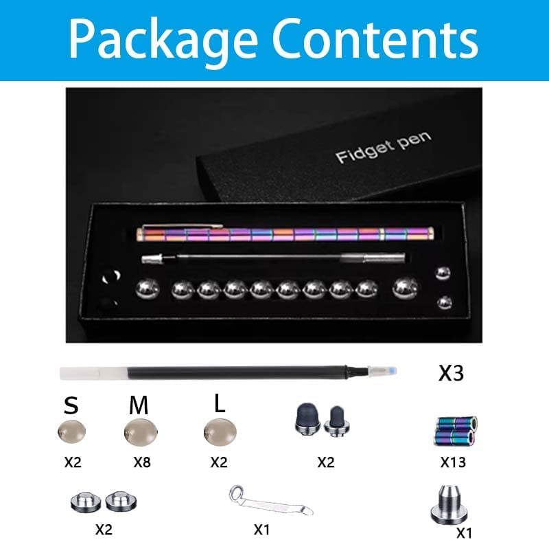 Wqwquu Fidget Pen,Magnetic Pen, Decompression Magnetic Fidget Toy Pen, Magnet Pen Fidget Toy Relieve Pressure Novel Toy Gifts For Kids Or Friends! (Color)