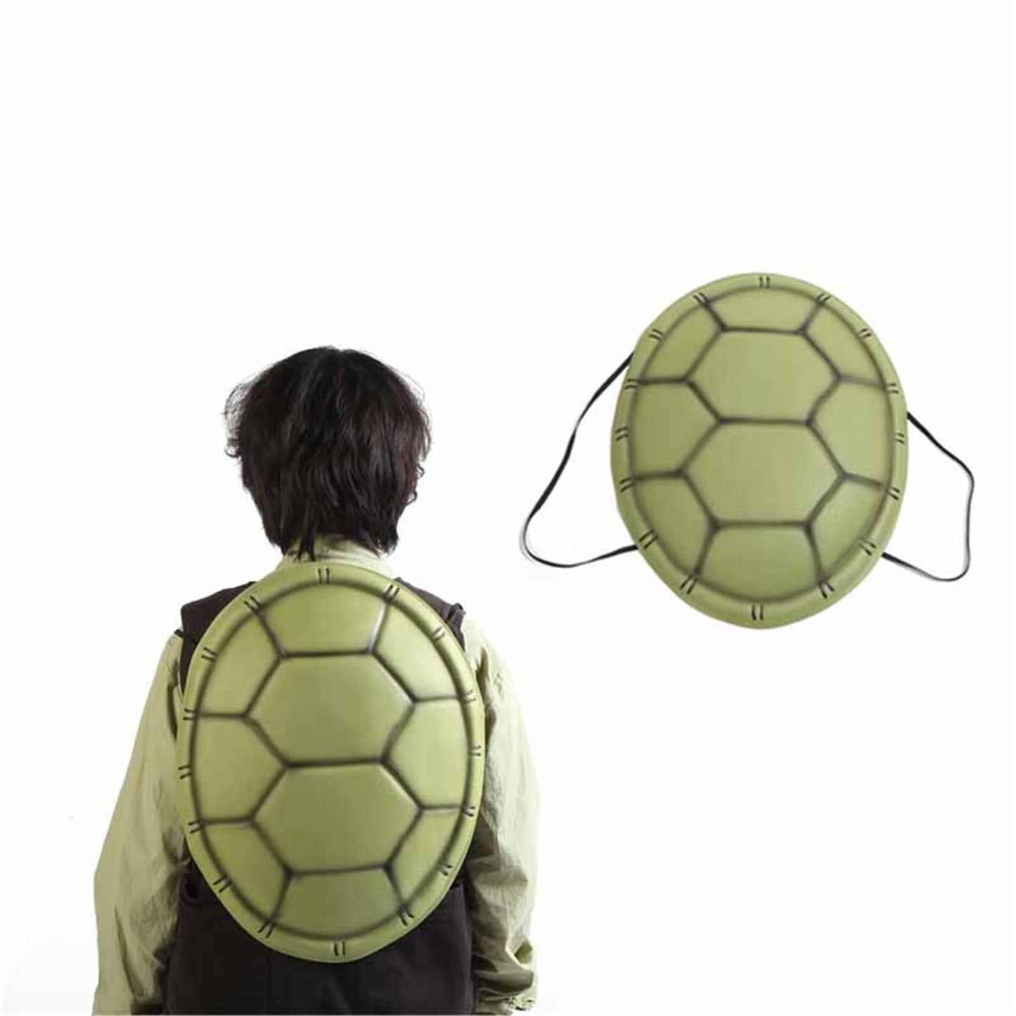 3T GROUP Ninja Turtle Shell Costume Backpack, Green EVA, 18.11"x13.38", Kids Wearable Cosplay Toy, Model 3T-T1