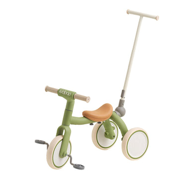 Kidpop Pony 4-in-1 Kids' Tricycles Pedal Vehicles for 1-4 Push Slide Ride On Toy Balance Bike Baby Walker Stroller (Green)