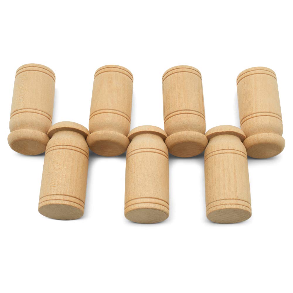 Wooden Milk Can, 1-5/8 inch, Pack of 10, Small Unfinished Cargo Drums, Perfect for Miniatures, Scale Models, Mini Train Making o