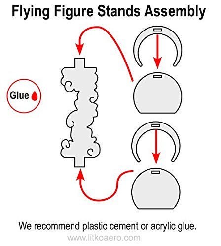 Litko Flying Figure Stands | Levitating Character | Adventure Games | Compatioble With Dnd | 2 Pack | 25Mm | (Round)