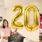Toniful 40 Inch Gold Large Numbers Balloon Birthday Party Decorations, Foil Mylar Big Number Balloon Digital 60 For 60Th Birthda
