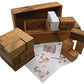 Double Soma Cube With Playing Cards - Wooden Puzzle Game Brain Teaser