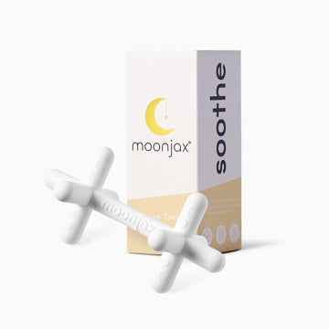 Moonlight Silicone Teethers for Babies  Baby Teether for Infants  Toddlers  Newborns  Dishwasher and Freezer-Safe Teething Toy  White - Moonjax