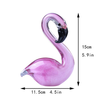 Glass Figurine, Hand Blown Glass Flamingo, Souvenir, Handmade Art Decor, Pink Flamingo