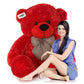 NP 4 Feet Red Huggable Teddy Bear with Neck Bow Red (120cm)